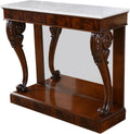 Mahogany Marble Top Console C126