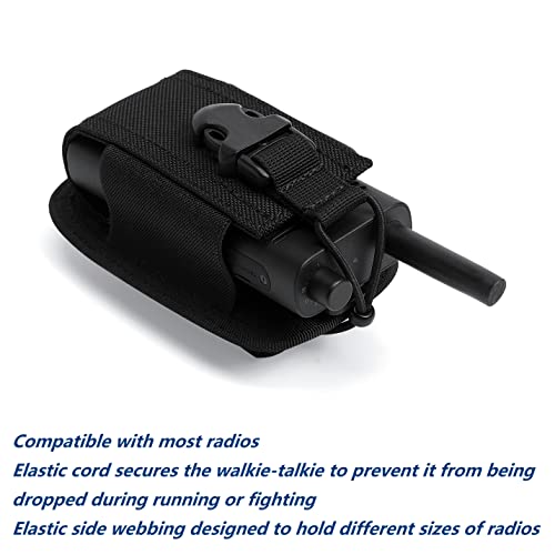 Tactical Radio Holder Elastic Nylon Case with MOLLE Strap Duty Belt Clip W89623