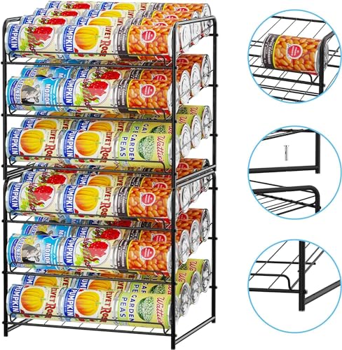 Black Stackable Can Rack Organizer M8948