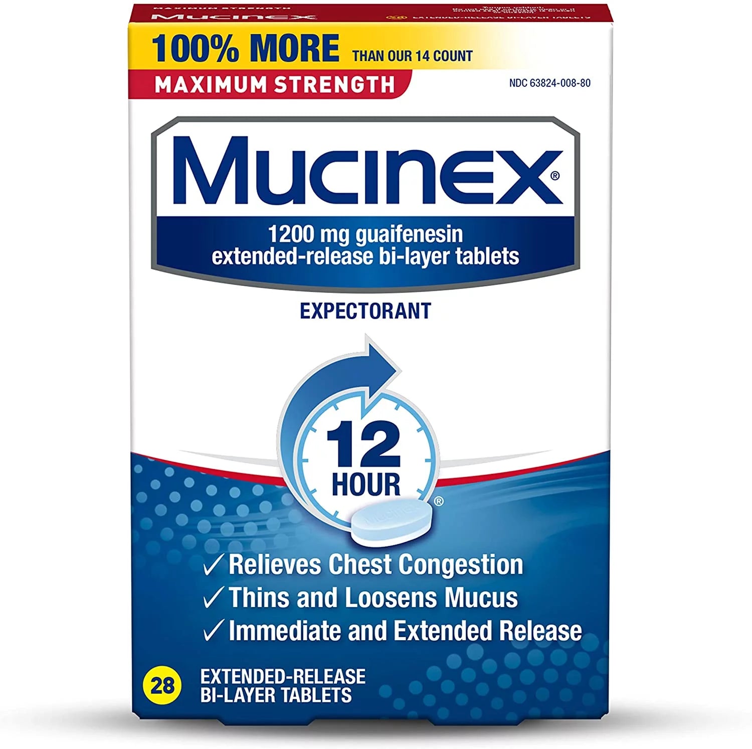 28 count Pack of 3 Extended-Release Expectorant Tablets V131