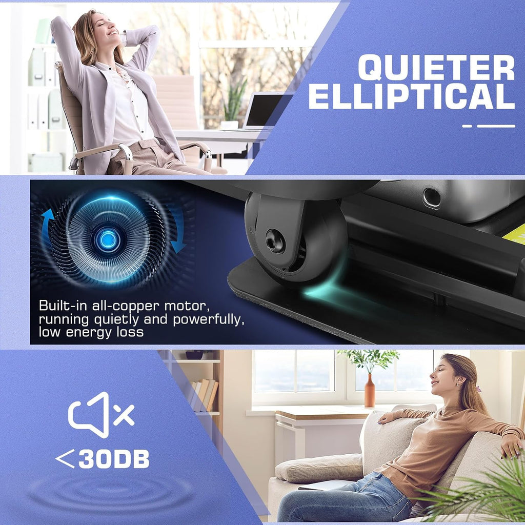 Under Desk Elliptical, Electric Seated Foot Pedal Exerciser with LCD Display Monitor, Remote Control D9166