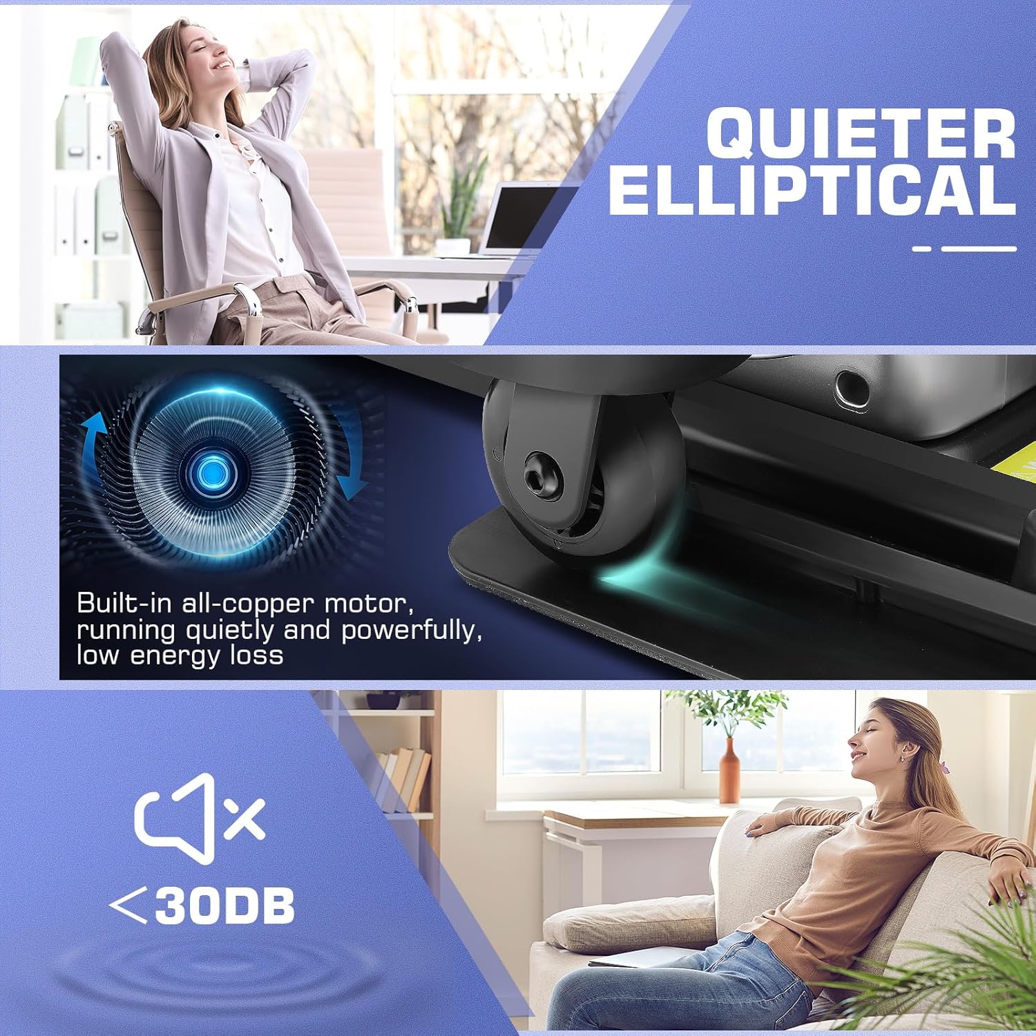 Under Desk Elliptical, Electric Seated Foot Pedal Exerciser with LCD Display Monitor, Remote Control D9166