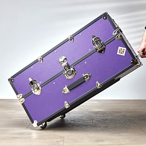 Purple 35"x21"x16" Wardrobe Trunk with Mounted Wheels I231
