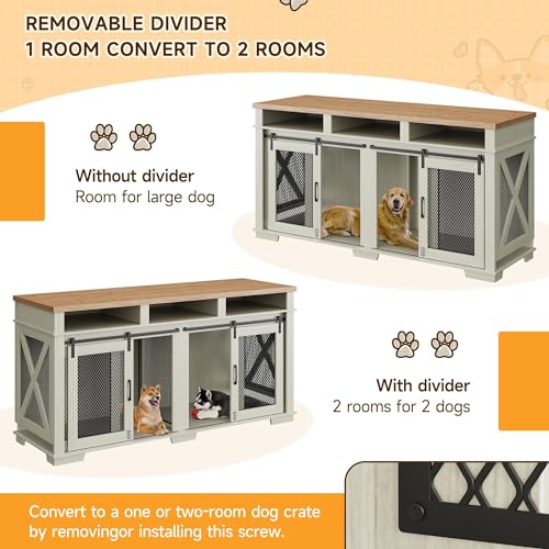 71" Dog Crate with 3 Storage Drawers & Removable Divider G67102