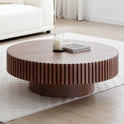 Walnut Round Solid Wood Coffee Table B372