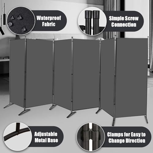 Black 6 Panel Folding Room Divider F3062