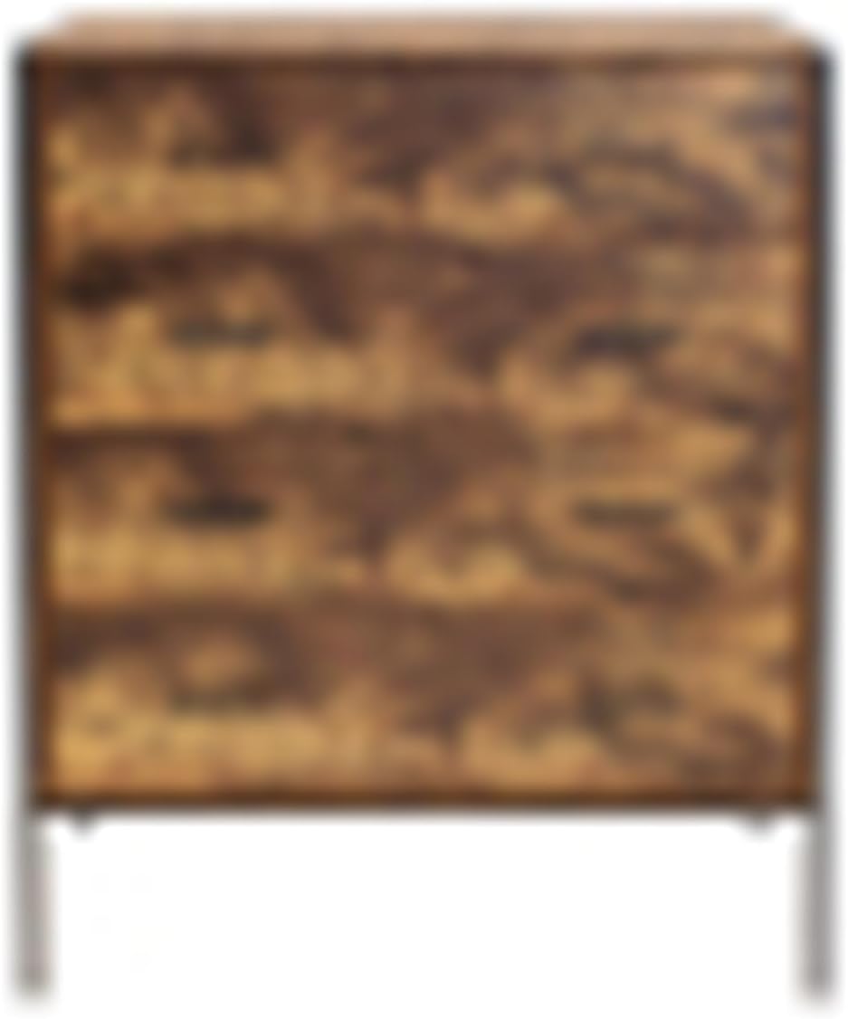 Rustic Brown 4 Drawer Wood Dresser with Steel Frame J7170