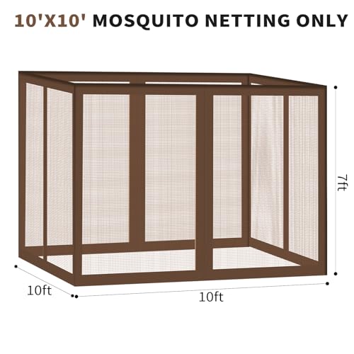 10' x 10' 4-Panel Sidewall Mosquito Netting with Zippers (Black) R8846