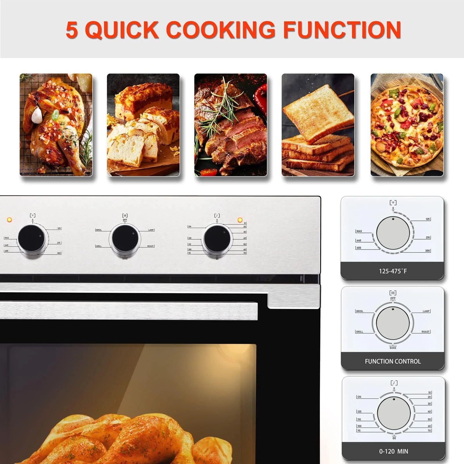 2.3 Cu.ft. 24" Single Electric Wall Oven with Stainless Steel Finish X389