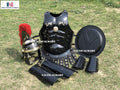 Black Medieval Muscle Body Armor Set with Helmet, Leg & Arm Guard, Shield S7145