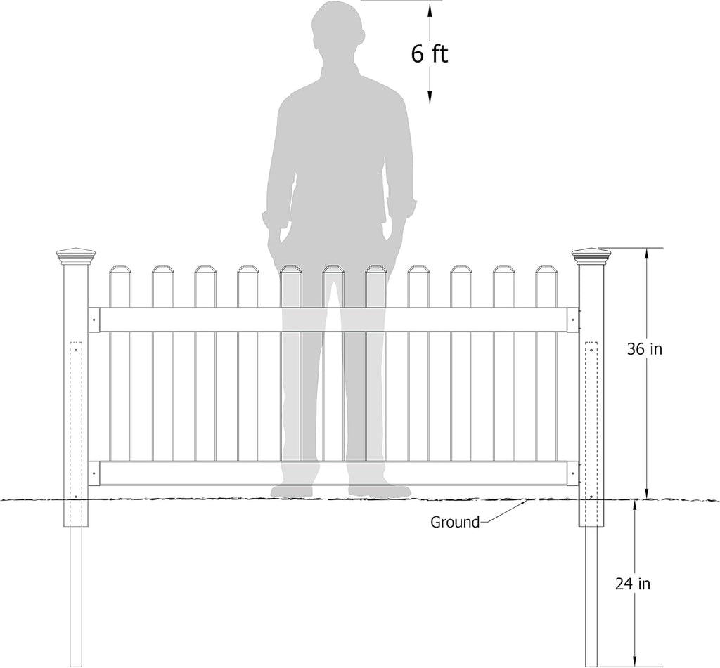 White 3' Tall Vinyl Post H36767