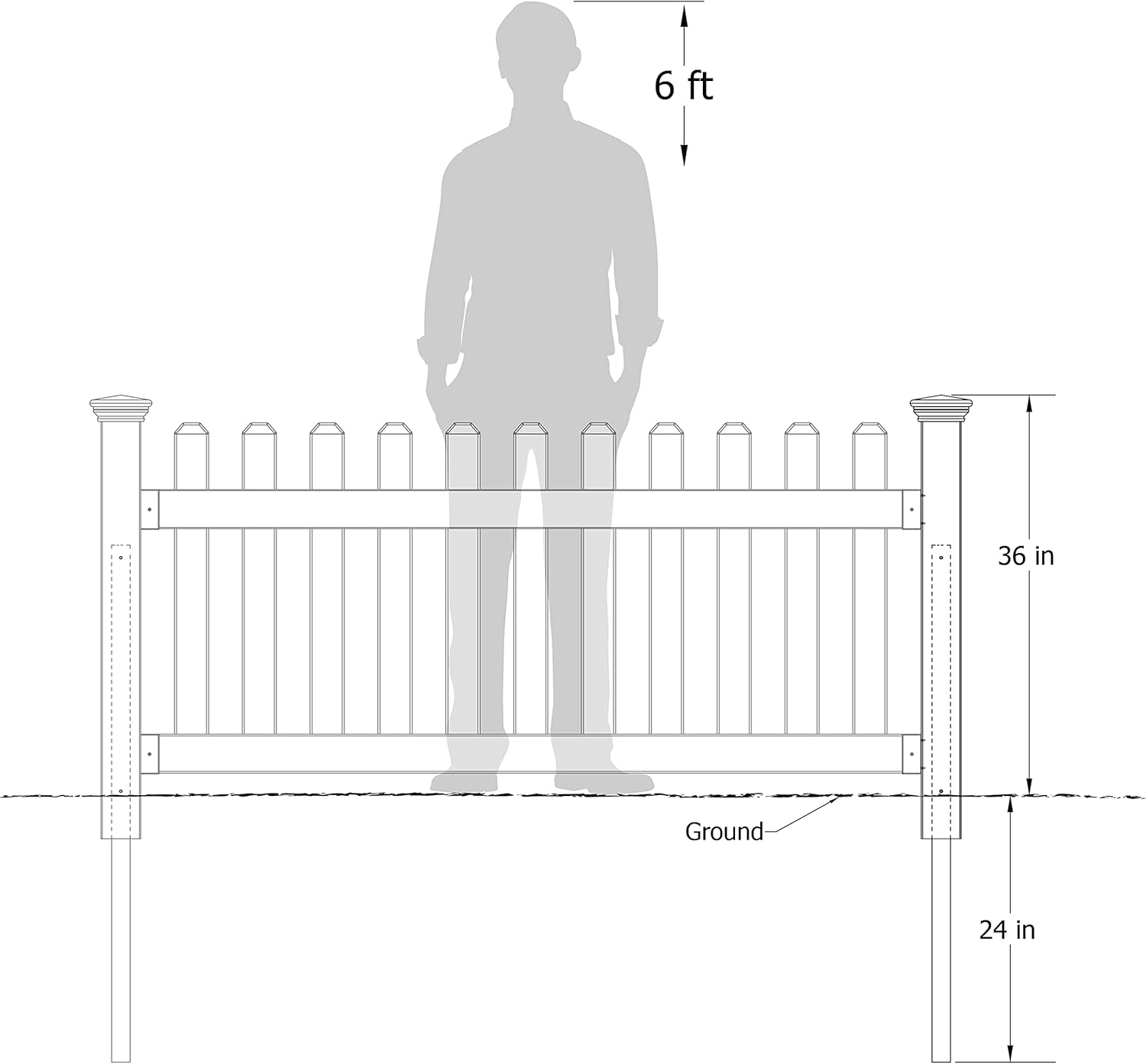 White 3' Tall Vinyl Post H36767