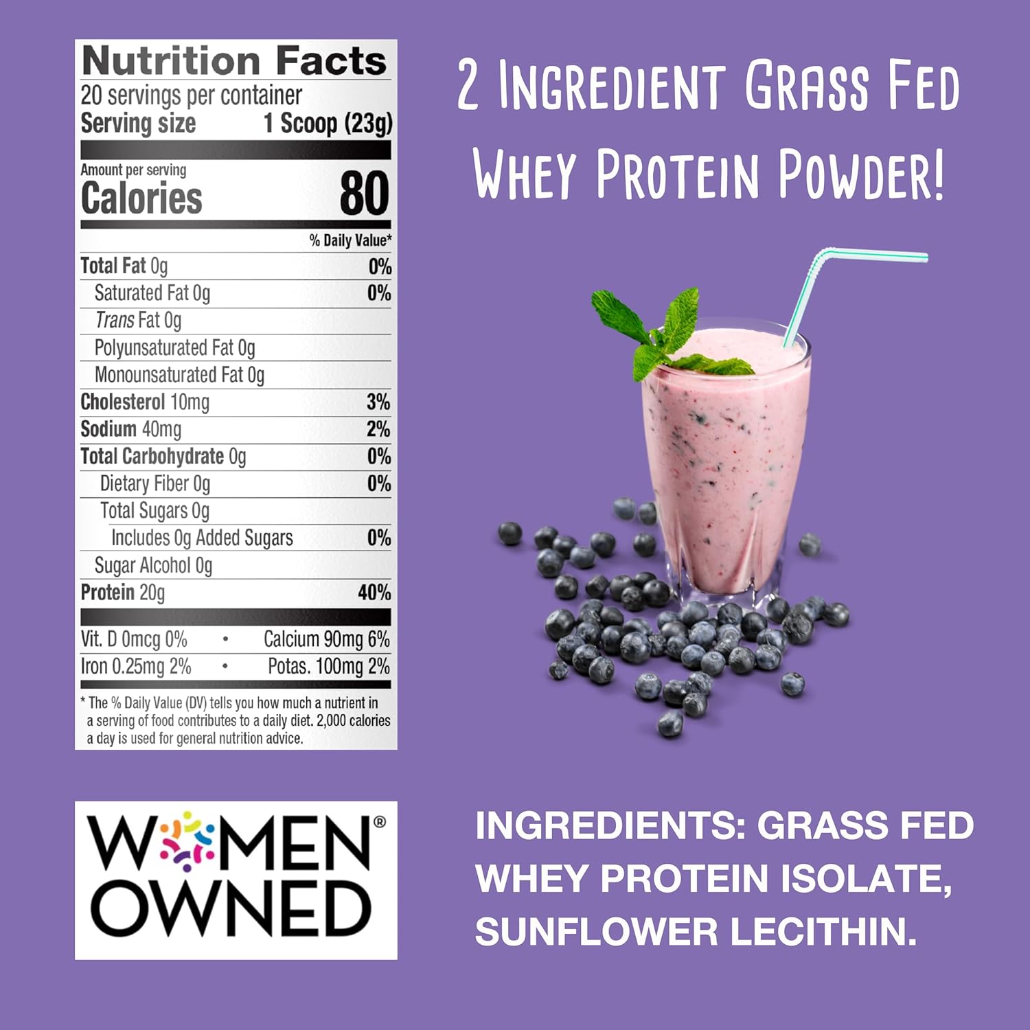 Unflavored Unsweetened Whey Protein Powder 1LBS K139