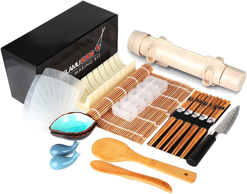 20 in 1 Sushi Making Kit with Chef’s Knife, Bamboo Mats, Rice Mold V139967
