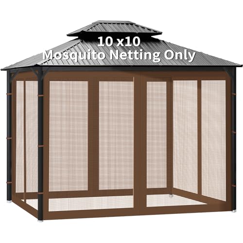 10' x 10' 4-Panel Sidewall Mosquito Netting with Zippers (Black) R8846