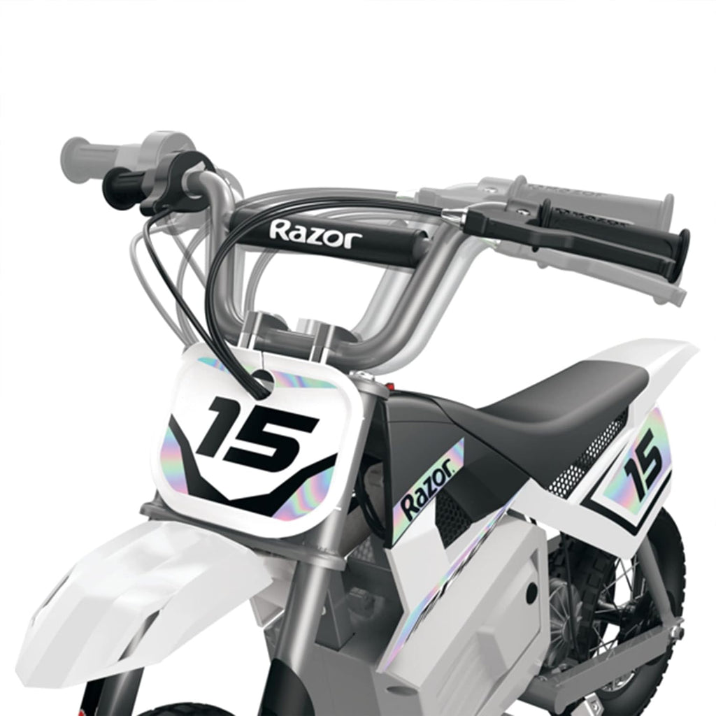 White 24 Volt Electric Toy Motocross Dirt Bike (2 Pack) U121185