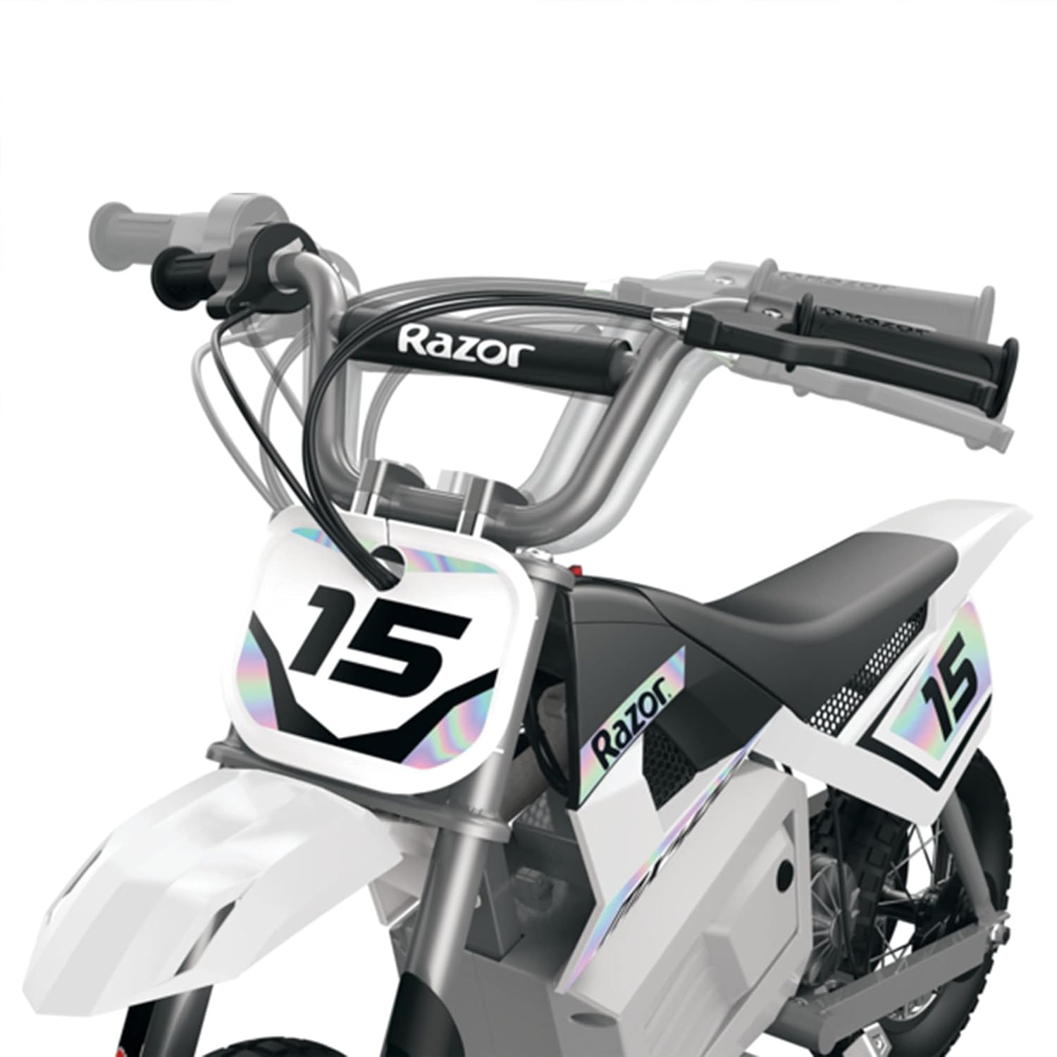 White 24 Volt Electric Toy Motocross Dirt Bike (2 Pack) U121185