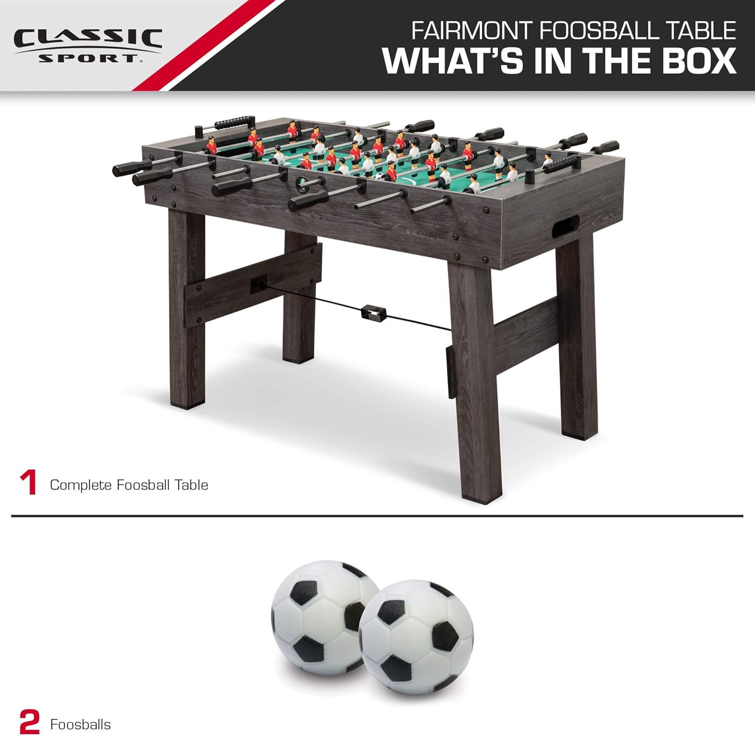 48" Mid-Size Indoor Foosball Table, Grey P7986