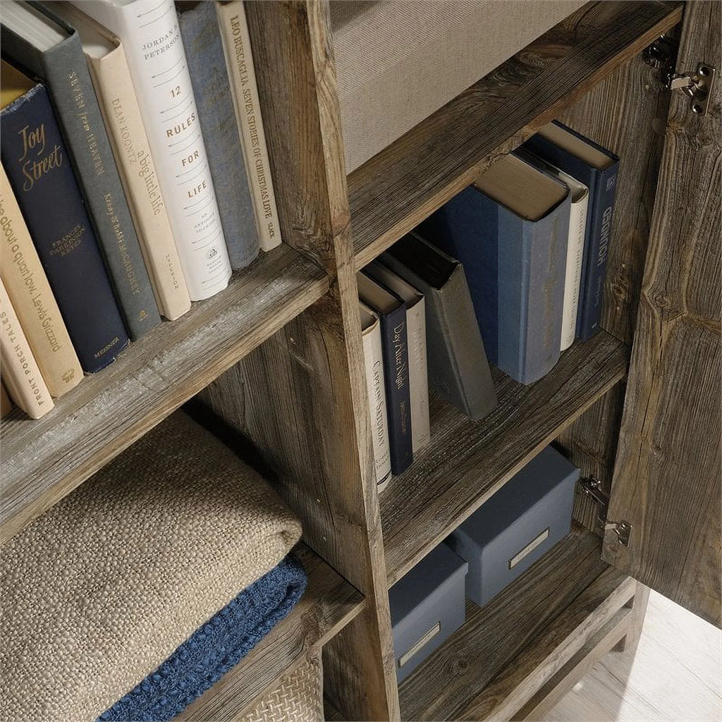 Modern Engineered Wood Storage Cabinet in Rustic Cedar/Brown A919808