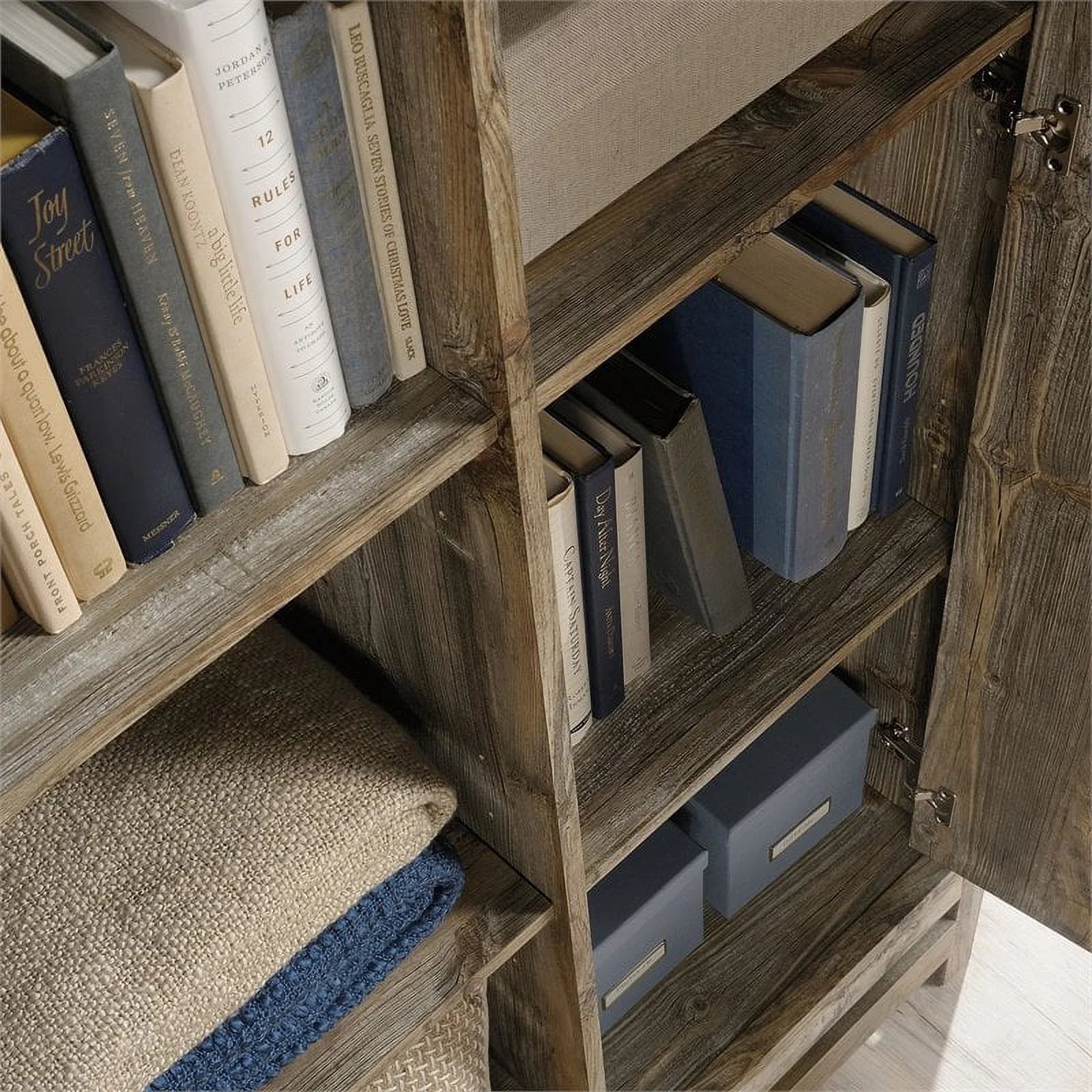 Modern Engineered Wood Storage Cabinet in Rustic Cedar/Brown A919808