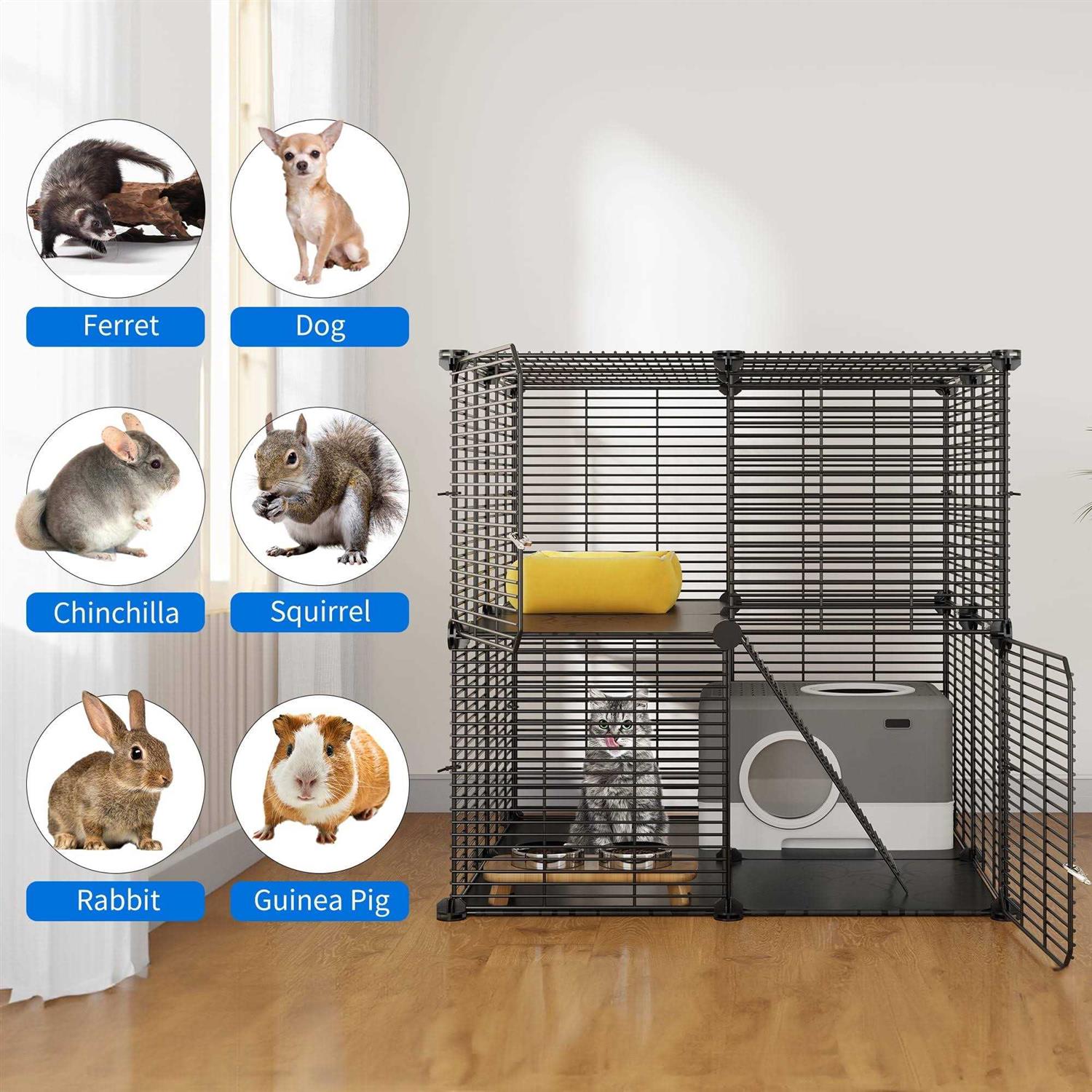 2-Tier Indoor Cat Cage Pet Playpen N36206
