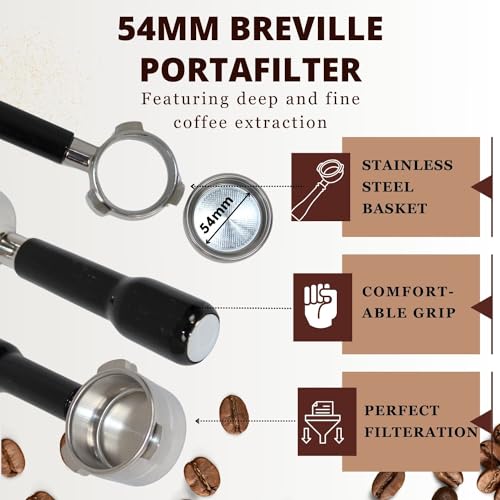 54mm Bottomless Stainless Steel Portafilter with Filter Basket E74123