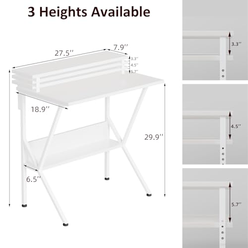 Small Desk with Adjustable Monitor Stand, Grey M4242