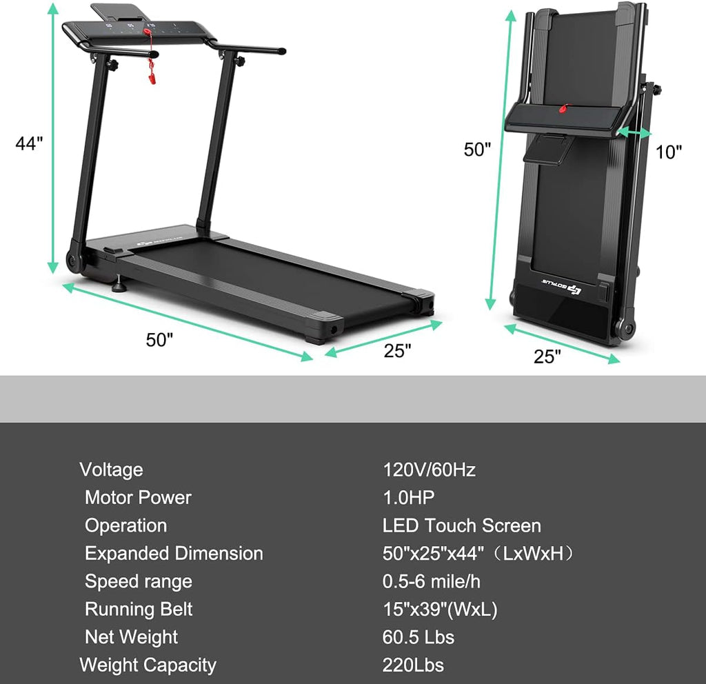 Compact Electric Treadmill with LED Touch Screen C972886