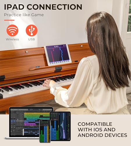 Golden Wood Color Digital Piano 88 Key Weighted Keyboard J3575