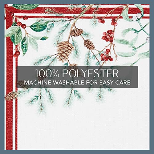 Winter Holiday Berry Bordered 60" X 120" Oblong Tablecloth Z612282