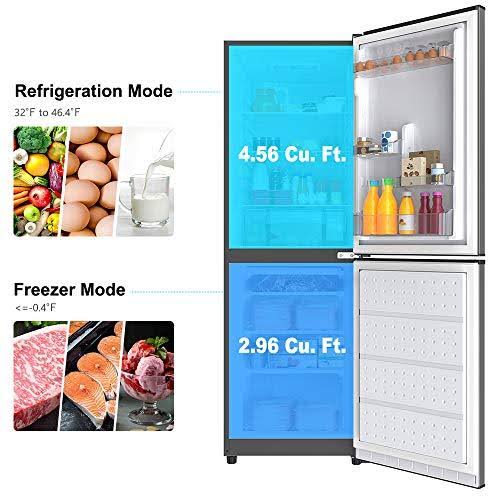 7.4 cu.ft Bottom Refrigerator with True Freezer O633