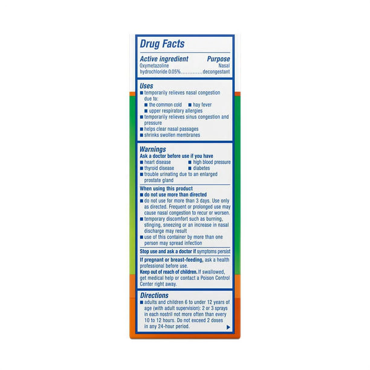 0.5 oz 4 Pack No-Drip Liquid Nasal Spray H8688