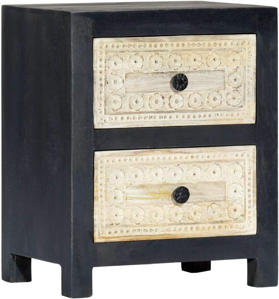 Gray Solid Mango Wood Bedside Cabinet 15.7"x11.8"x19.7" X63753