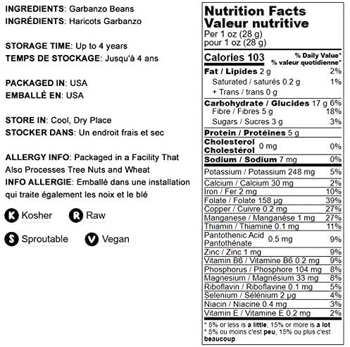 2.5 Pounds Whole Dried Raw Chickpeas M15541