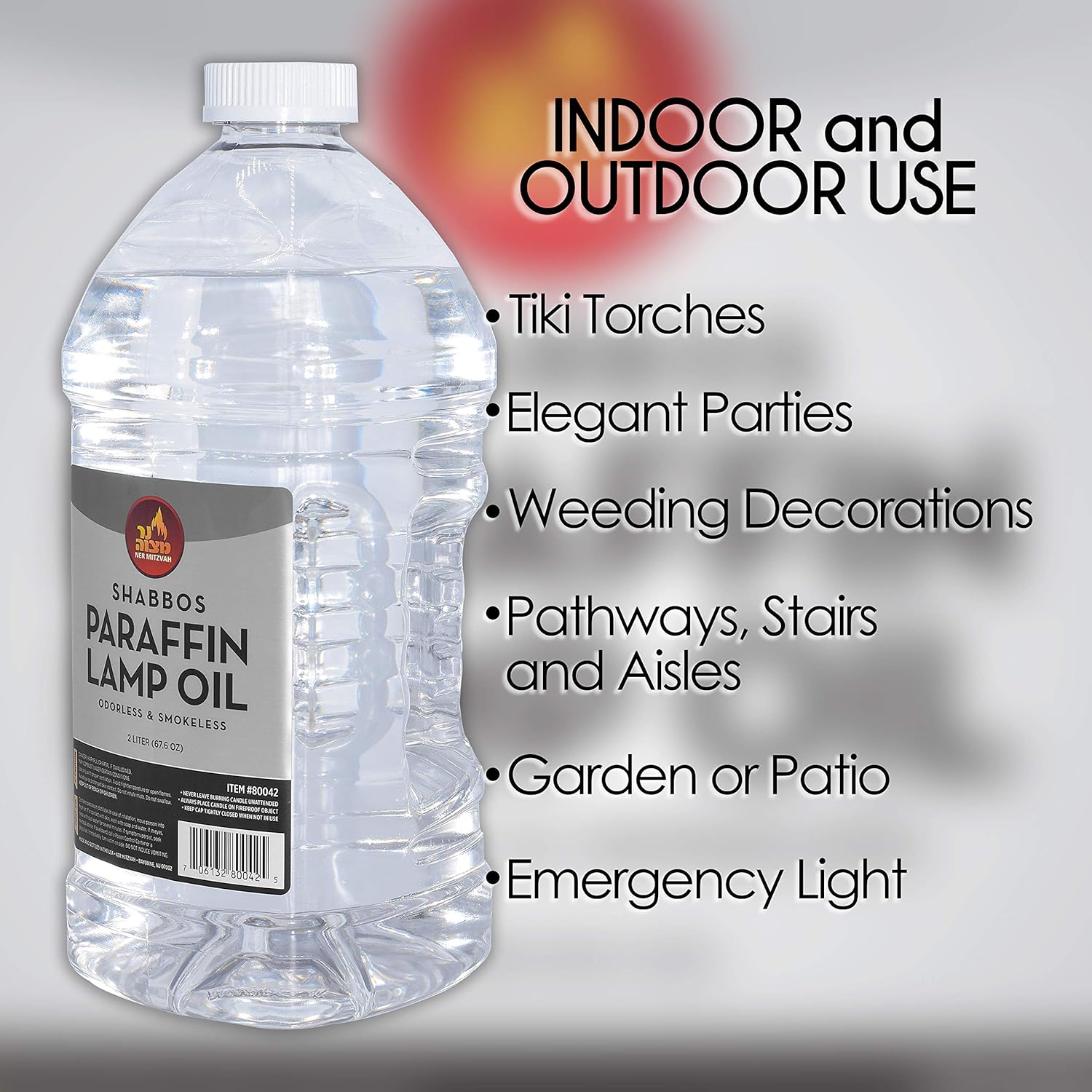 Clear Smokeless Odorless Paraffin Lamp Oil - 2 Liter (67.6 oz) A89384