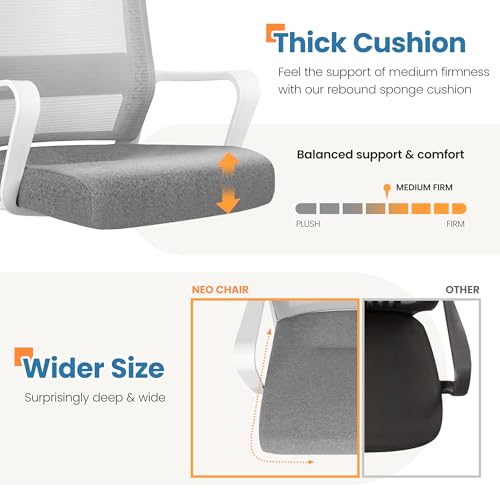 Black Mesh Office Desk Chair with Wheels L455