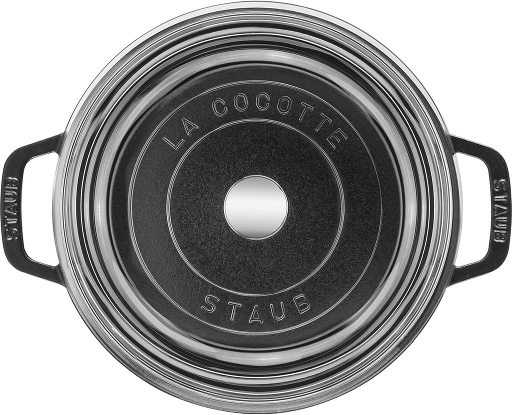Black Cast Iron Dutch Oven 4-qt Round Cocotte with Glass Lid Y62022
