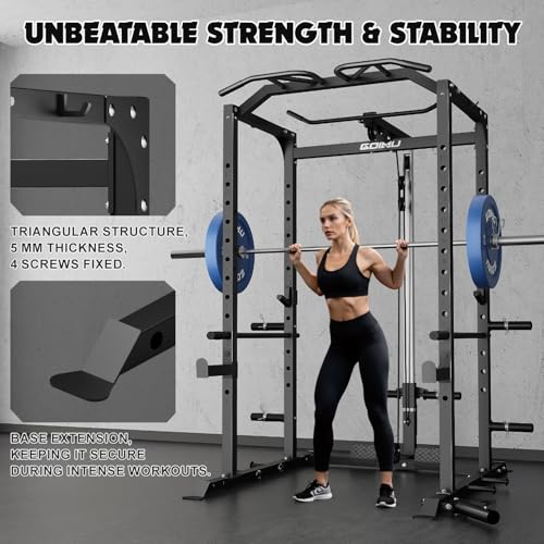 Power Cage Squat Rack with LAT Pulldown X6377