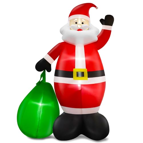 14 Ft by 8.5 Ft Giant Christmas Inflatable Santa Claus with Gift Bag Outdoor Decorations Y89739