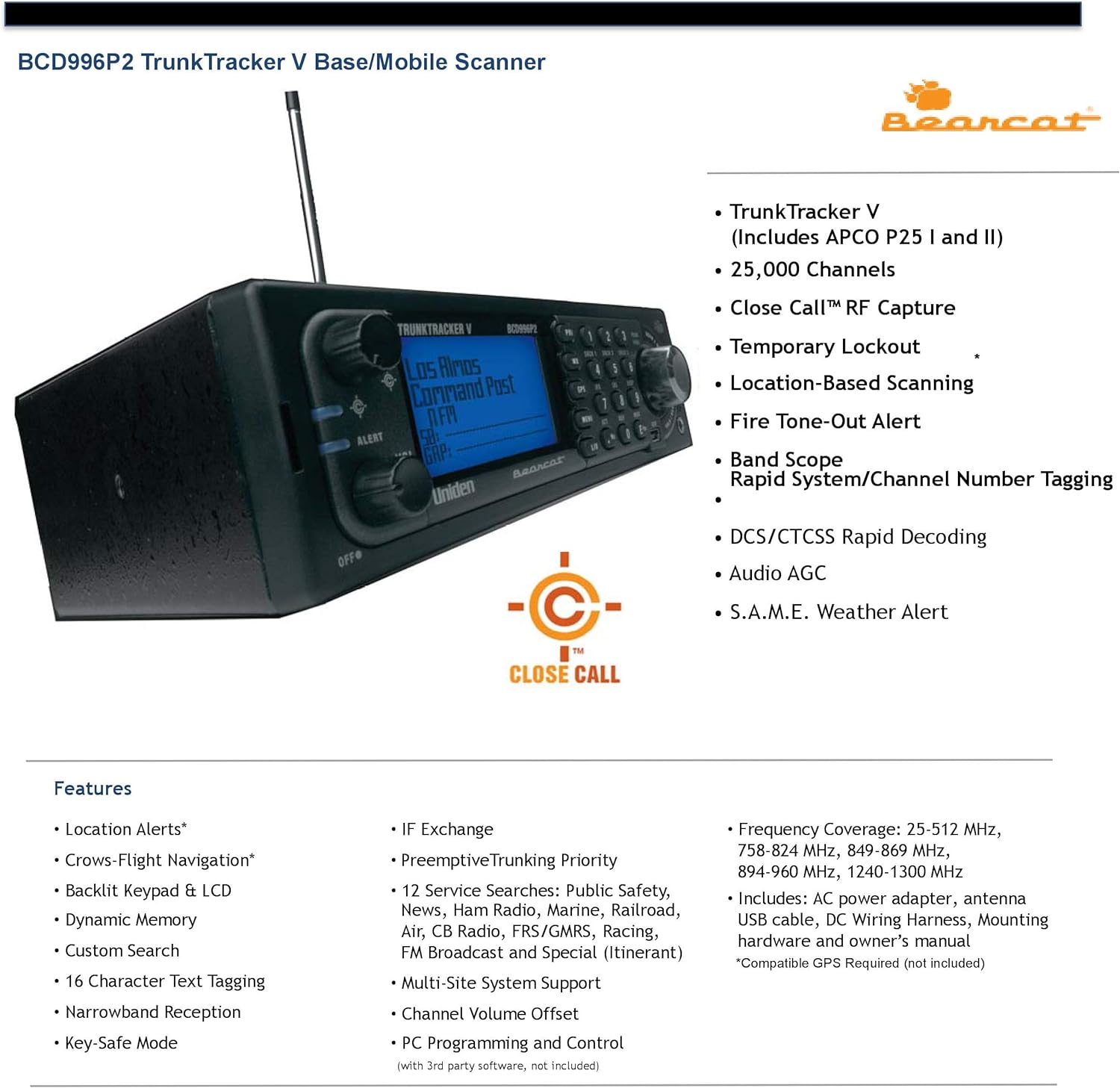 Digital Mobile TrunkTracker V Scanner E87488