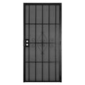 36 in. x 80 in. Black Surface Mount Outswing Steel Security Door with Expanded Metal Screen W878