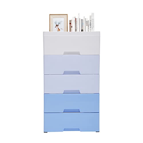 5 Drawer Plastic Storage Cabinet with Wheels Y23660