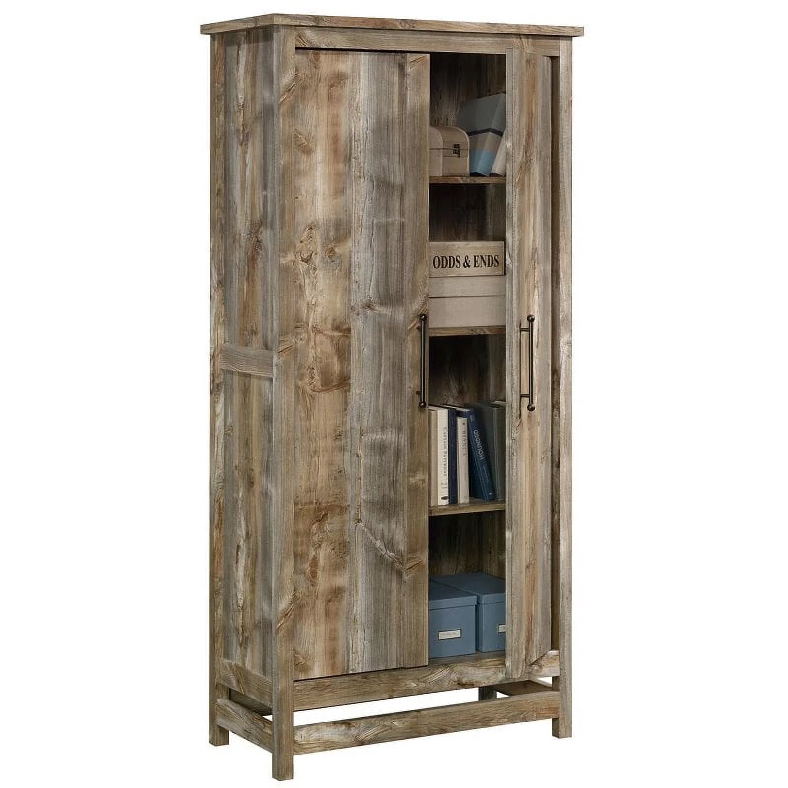 Modern Engineered Wood Storage Cabinet in Rustic Cedar/Brown A919808