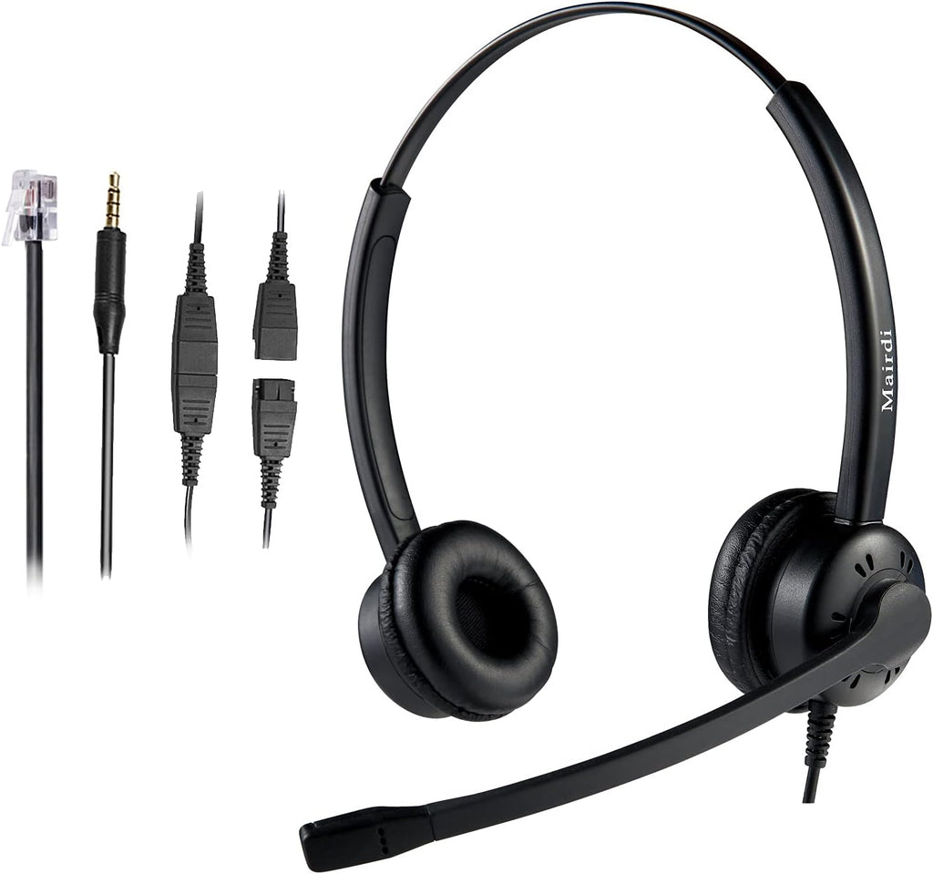 Binaural Telephone Headset with Noise Cancelling Microphone H933