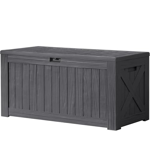 120 Gallon Resin Outdoor Storage Box Black D609