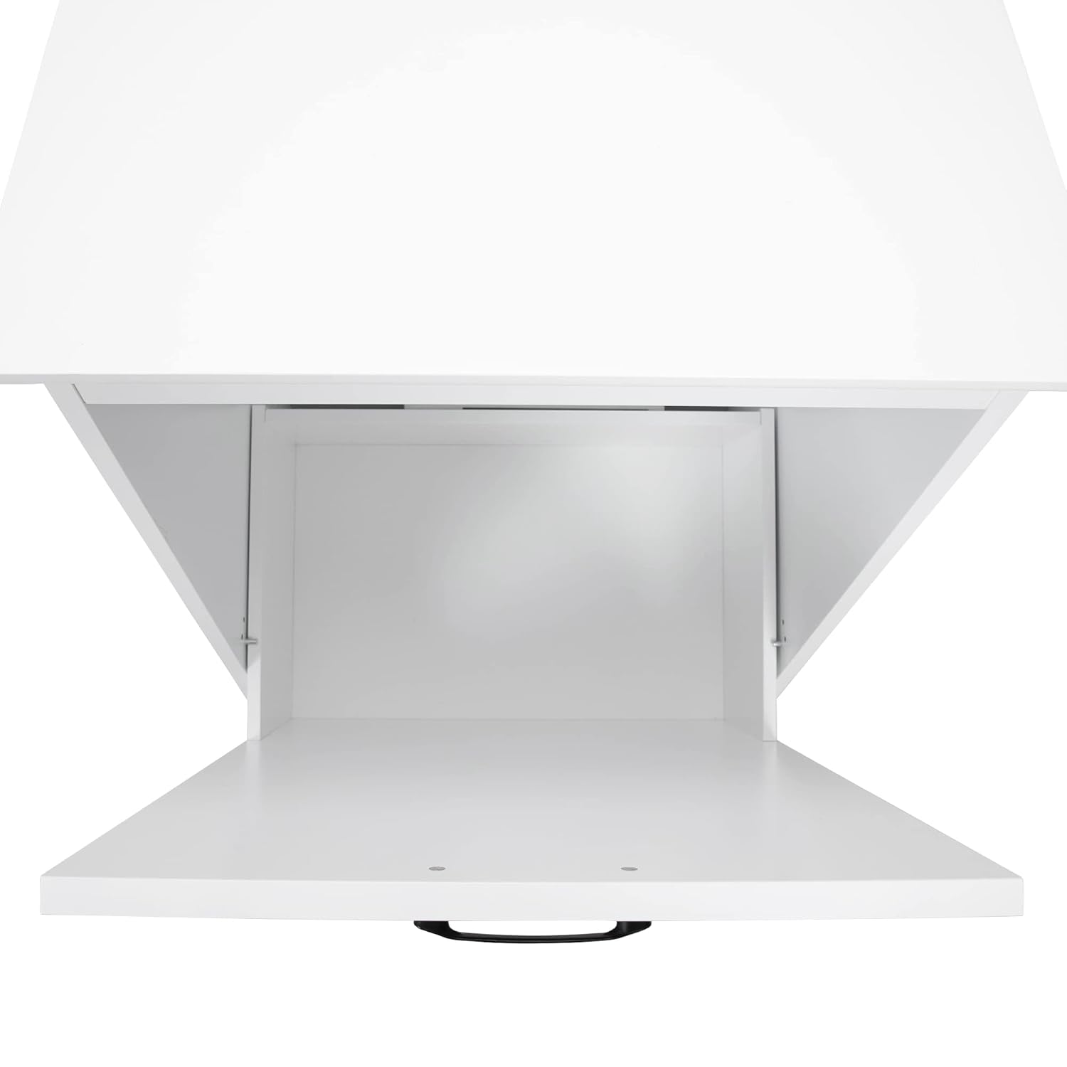White Wooden Tilt Out Trash Cabinet, Holds 13 Gallons U562537