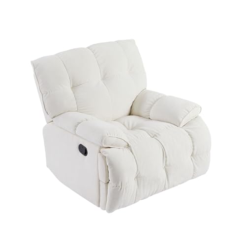 Yellow Soft Fabric Swivel Rocker Recliner Chair P793