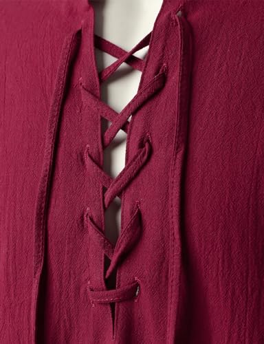 Medieval Vintage Long Sleeve Lace Up Shirt E4035