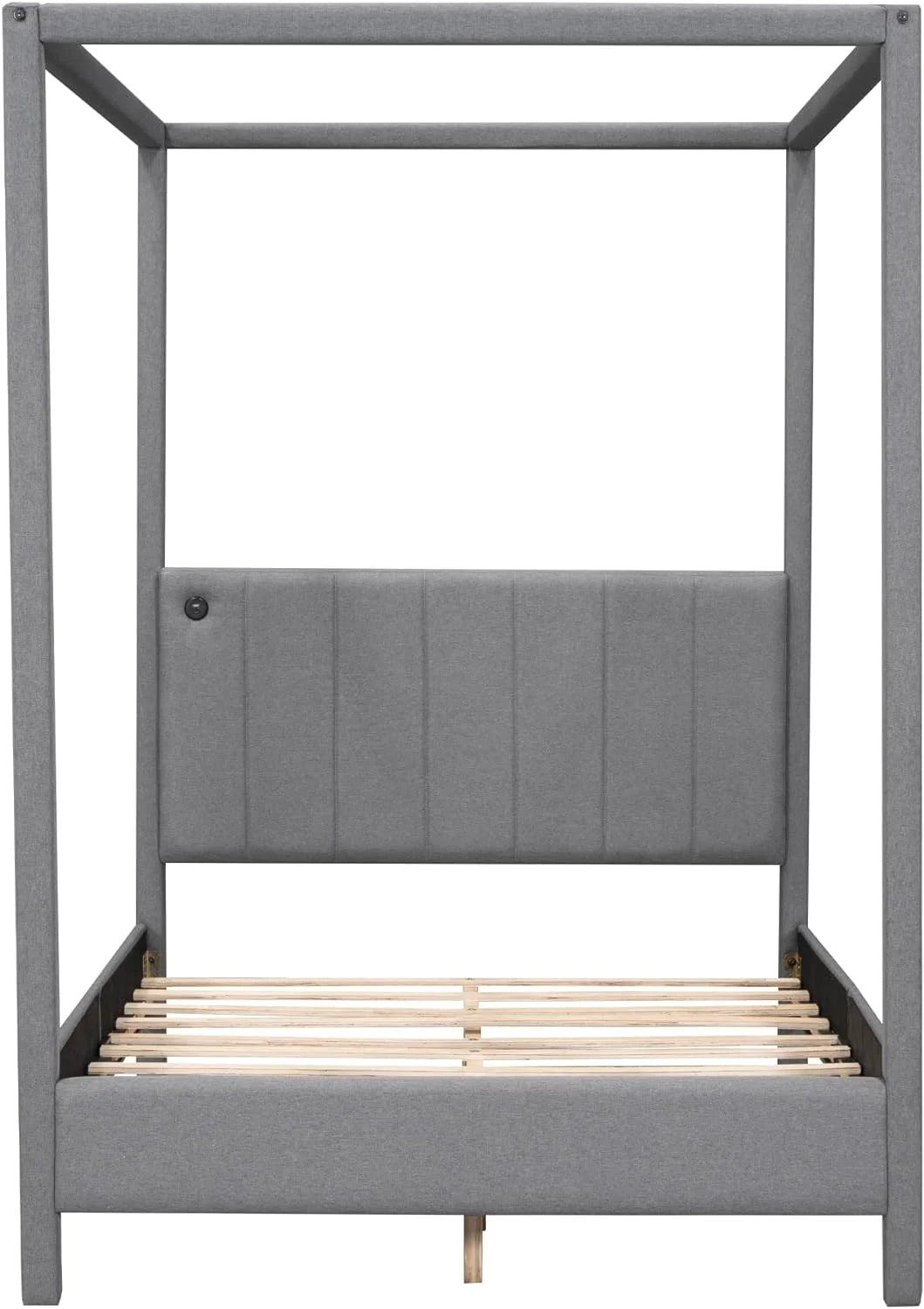 Full Size Canopy Platform Bed with Headboard Q212752