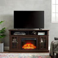 Dark Grey TV Stand with Electric Fireplace T429